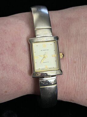 Rumours Silver Tank Watch Gold Roman New Battery Bangle